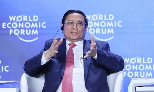 Thủ tướng Chính phủ Phạm Minh Chính phát biểu tại Hội nghị WEF Thiên Tân, sáng 27.6.2023. Ảnh: TTXVN