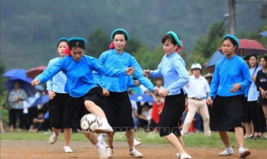 Những cô gái Sán Chỉ ở xã Húc Động, huyện Bình Liêu, tỉnh Quảng Ninh. Ảnh: TTXVN