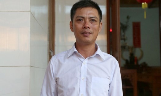Trưởng thôn Đặng Văn Ảnh, 46 tuổi, tại kỳ thi tốt nghiệp THPT 2023. Ảnh: Đắc Lam 