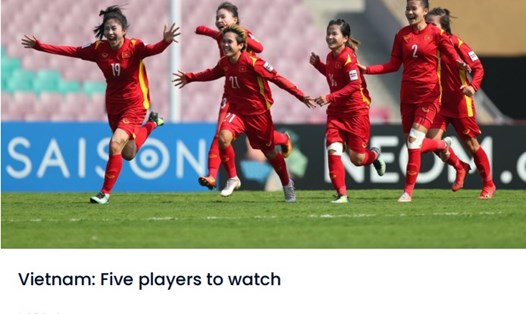 Hình ảnh bài viết về Tuyển nữ Việt Nam trên trang chủ của FIFA. Ảnh: Chụp màn hình