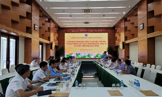 Buổi làm việc giữa Tập đoàn Công nghiệp Than - Khoáng sản Việt Nam (TKV) với lãnh đạo tỉnh Đắk Nông. Ảnh: TKV