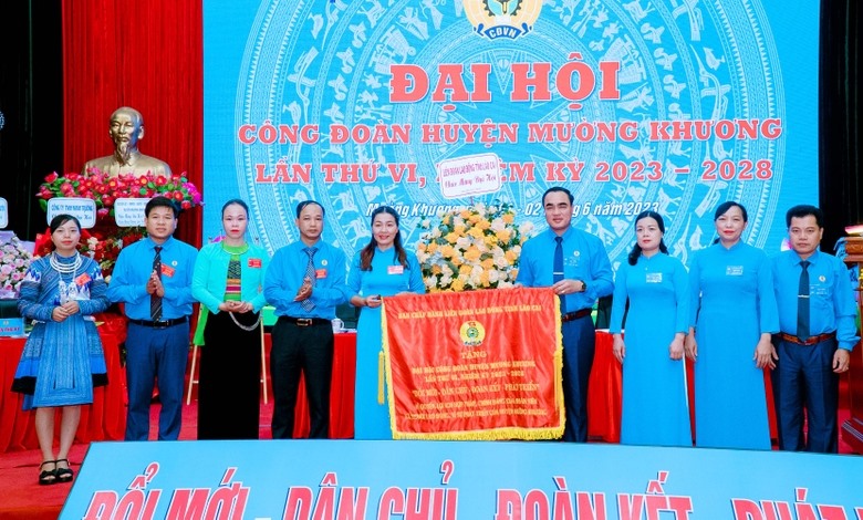 Đại hội Công đoàn huyện Mường Khương (Lào Cai) lần thứ VI, nhiệm kỳ 2023 - 2028 vừa được tổ chức thành công. Ảnh: Lan Hương