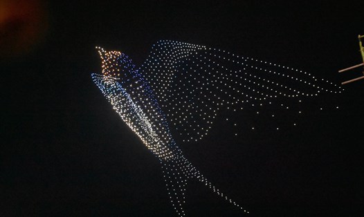 Màn biểu diễn drone light trước đêm hội Festival Biển Nha Trang là điểm nhấn của chương trình năm nay. Ảnh: Hữu Long