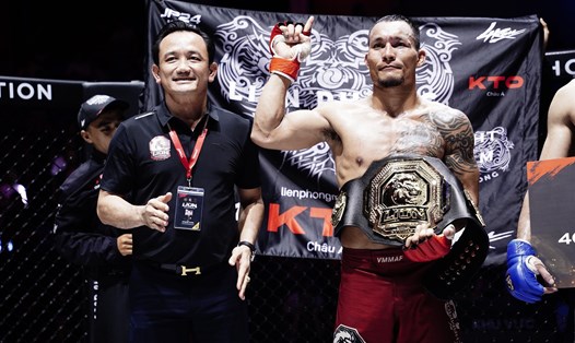Trần Quang Lộc bảo vệ thành công đai vô địch LION Championship. Ảnh: MMA