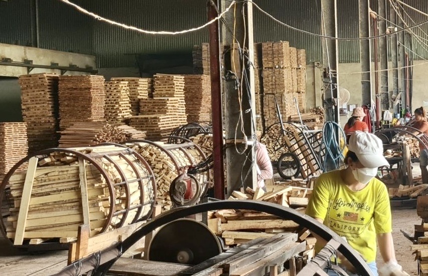 Doanh nghiệp sản xuất, chế biến gỗ trong Cụm công nghiệp tại Gia Lai. Ảnh Thanh Tuấn 