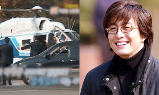 Bae Yong Joon dự hôn lễ đồng nghiệp bằng máy bay trực thăng. Ảnh: Korea Boo
