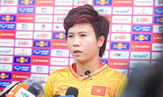  Tiền vệ Tuyết Dung hi vọng tuyển nữ Việt Nam tận dụng tốt các tình huống bóng cố định ở các trận đấu tại World Cup nữ 2023. Ảnh: Xuân Trang

