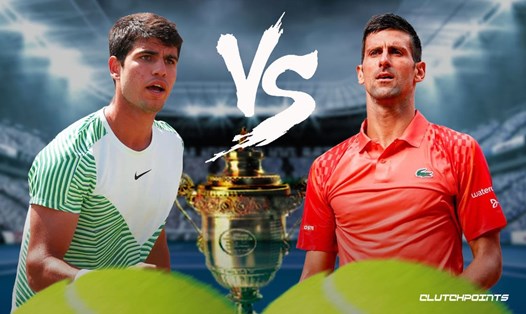 Carlos Alcaraz và Novak Djokovic là 2 ứng viên hàng đầu cho chức vô địch Wimbledon 2023. Ảnh: Clutchpoints
