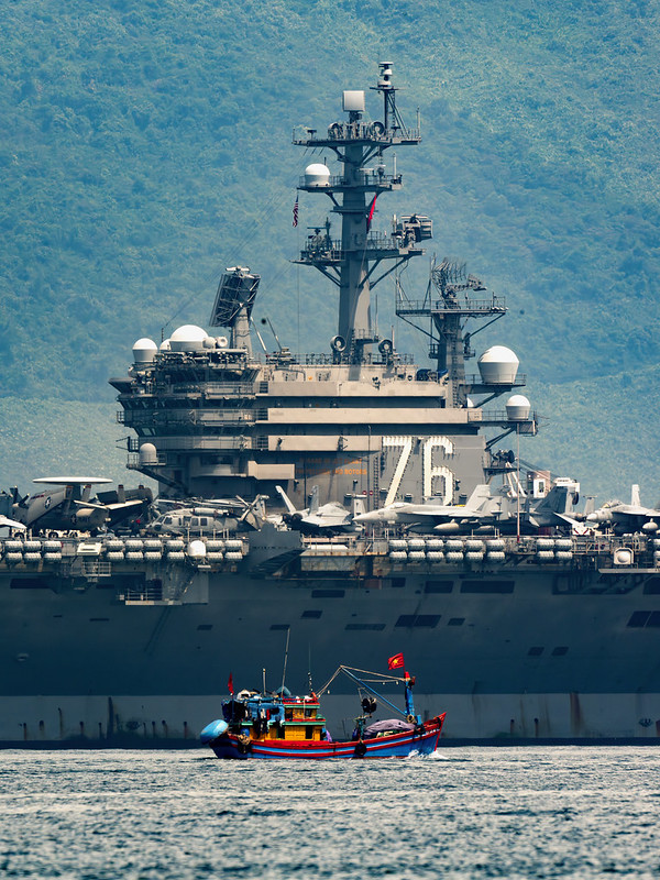Sau khi rời Việt Nam, nhóm tác chiến tàu sân bay USS Ronald Reagan sẽ tiếp tục triển khai hoạt động thường kỳ đã lên kế hoạch từ trước trong khu vực Ấn Độ Dương - Thái Bình Dương. Ảnh: Đại sứ quán Mỹ