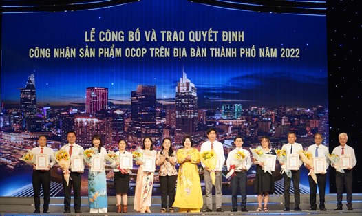 Lễ công nhận sản phẩm OCOP trên địa bàn TP Hồ Chí Minh. Ảnh: Hạ Mây