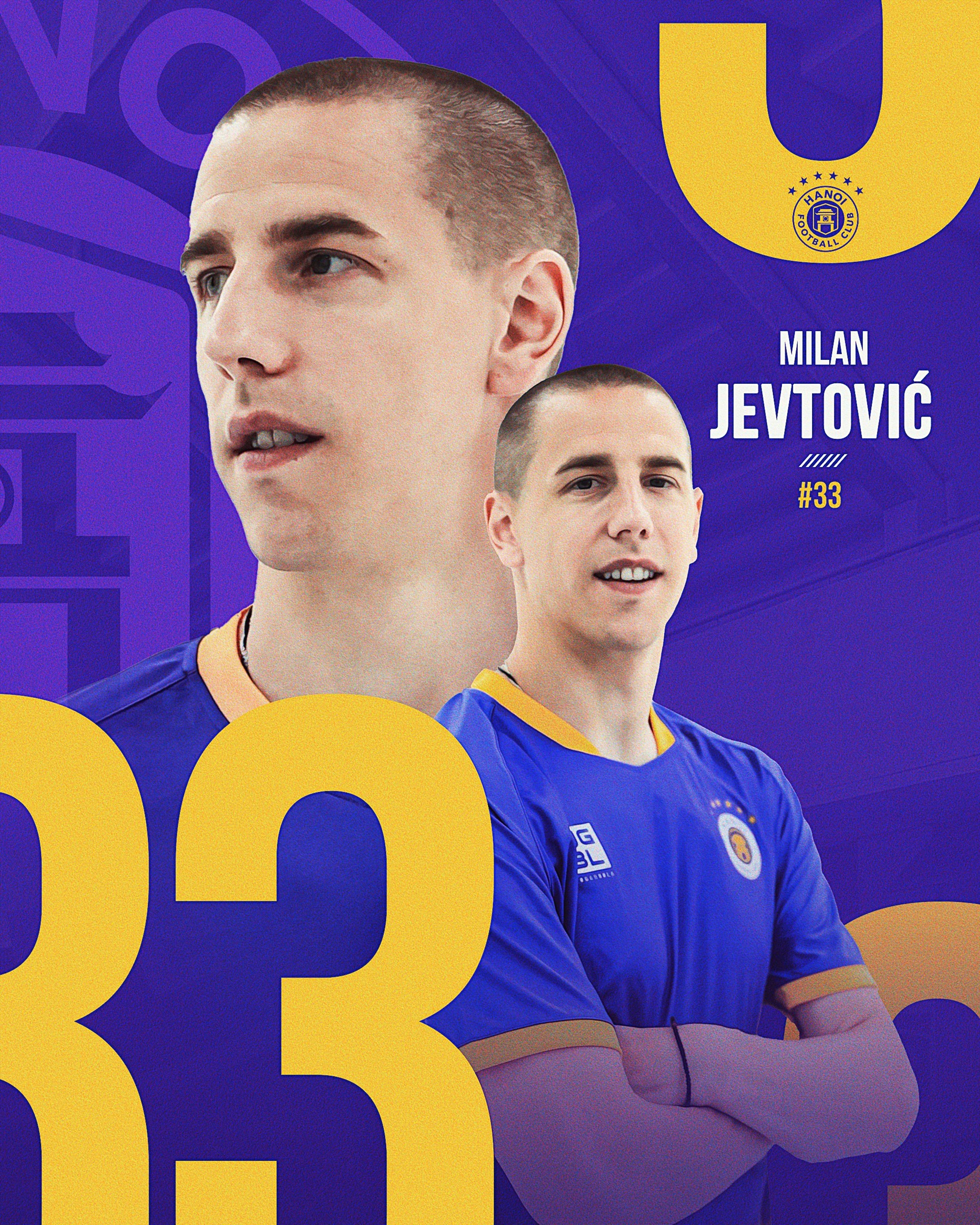Tân binh Milan Jevtovic sẽ thi đấu cho Hà Nội FC từ vòng 13 V.League 2023. Ảnh: HNFC