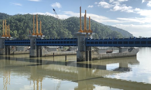 Dự án Đập ngăn mặn Sông Cái (Nha Trang) có tổng vốn đầu tư 760 tỉ đồng, đến nay vẫn chưa về đích vì vướng giải phóng mặt bằng. Ảnh: Phương Linh