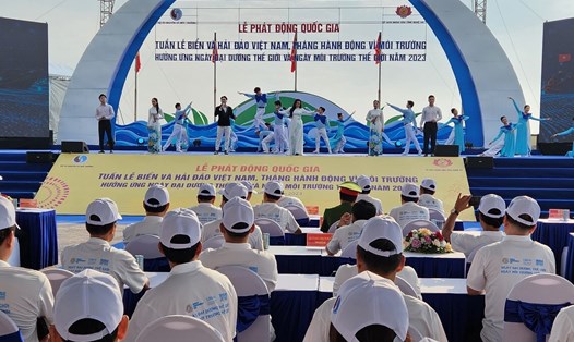 Lễ phát động quốc gia Tuần lễ Biển và Hải đảo Việt Nam, Tháng hành động vì môi trường hưởng ứng Ngày Môi trường thế giới, Ngày Đại dương thế giới năm 2023. Ảnh: Hải Đăng