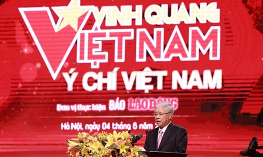 Chủ tịch Ủy ban Trung ương MTTQ Việt Nam Đỗ Văn Chiến phát biểu. Ảnh: Hải Nguyễn