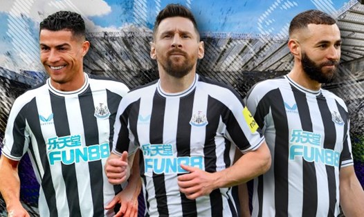 Người hâm mộ Newcastle có thể rất hào hứng với viễn cảnh cả Cristiano Ronaldo, Lionel Messi và Karim Benzema trong đội hình. Ảnh: The Sun