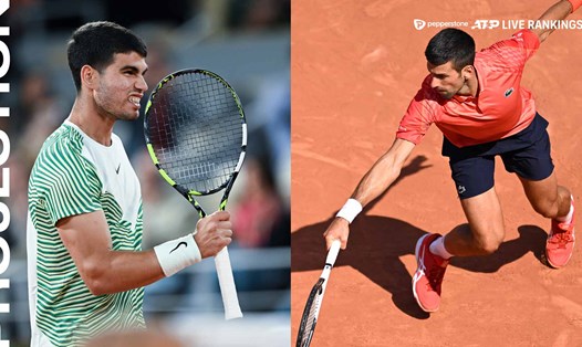 Carlos Alcaraz và Novak Djokovic sẽ lần đầu tiên đụng độ tại bán kết một giải Grand Slam. Ảnh: ATP Tour