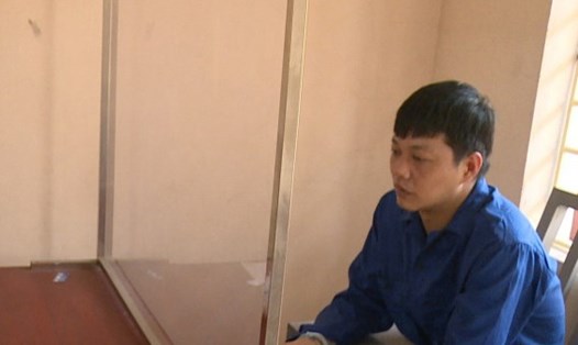 Đối tượng Phạm Văn Phong tại cơ quan công an. Ảnh: Công an tỉnh Thái Bình
