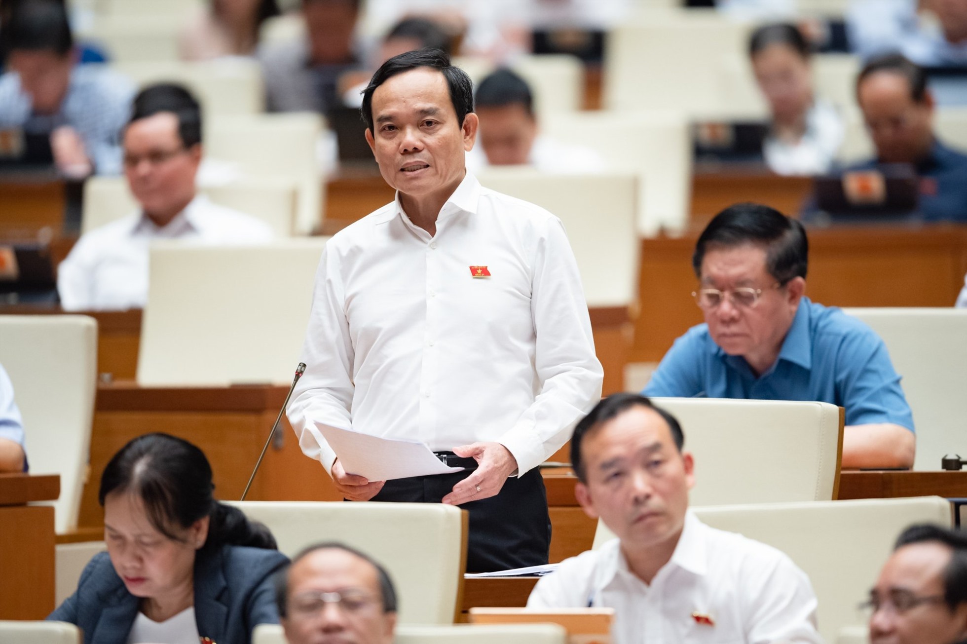 Phó Thủ tướng Chính phủ Trần Lưu Quang phát biểu. Ảnh: Quốc hội