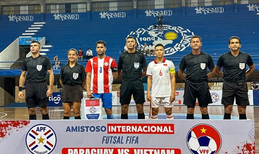 Tuyển futsal Việt Nam có trận giao hữu thứ 2 với tuyển Paraguay. Ảnh: VFF