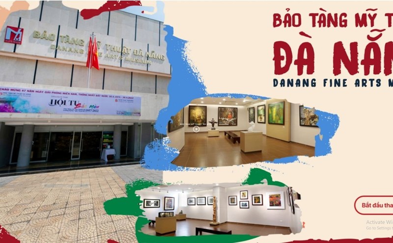 Giao diện tham quan bằng công nghệ thực tế ảo của Bảo tàng Mỹ thuật Đà Nẵng. Ảnh: Mỹ Linh