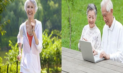 Người sau 70 tuổi cần có thói quen ăn uống, sinh hoạt lành mạnh để duy trì sức khoẻ, sống lâu. Đồ hoạ: Hạ Mây