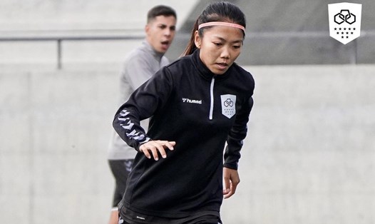 Tiền đạo Huỳnh Như đang thuộc biên chế Lank FC tại giải vô địch quốc gia nữ Bồ Đào Nha. Ảnh: Lank FC