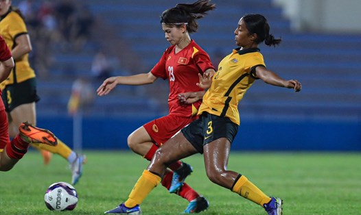 U20 nữ Việt Nam để thua 0-2 trước U20 nữ Australia. Ảnh: Minh Dân