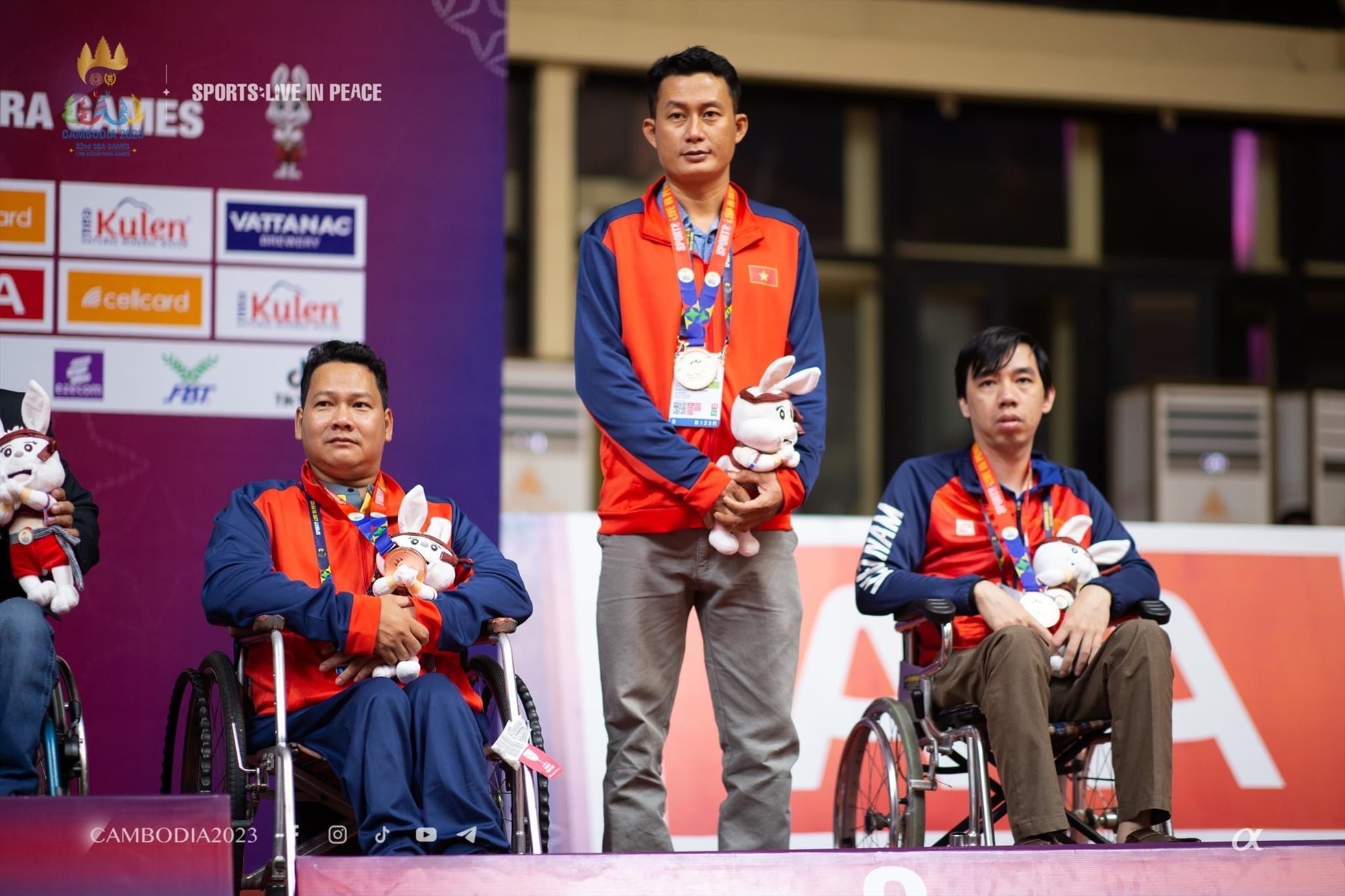 Đoàn Việt Nam xếp thứ 3 chung cuộc tại ASEAN Para Games 12. Ảnh: Cambodia 2023
