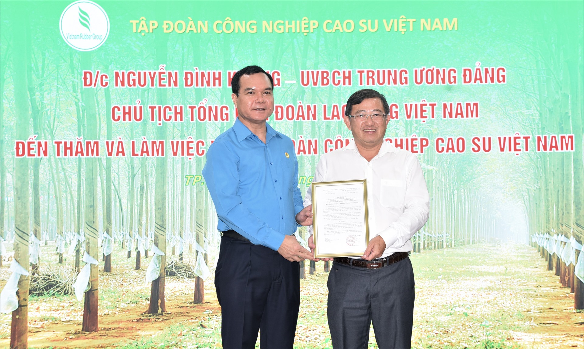 Ông Huỳnh Kim Nhựt làm Chủ tịch Công đoàn Cao su Việt Nam