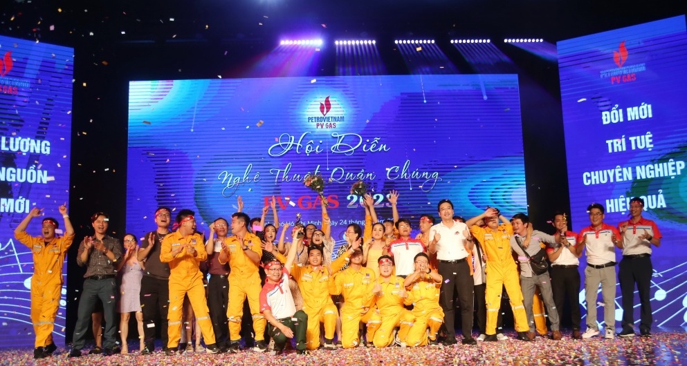 Giải nhất Hội diễn nghệ thuật quần chúng chào mừng Đại hội Công đoàn thộc về  Công ty Chế biến Khí Vũng Tàu. Ảnh: CĐCS