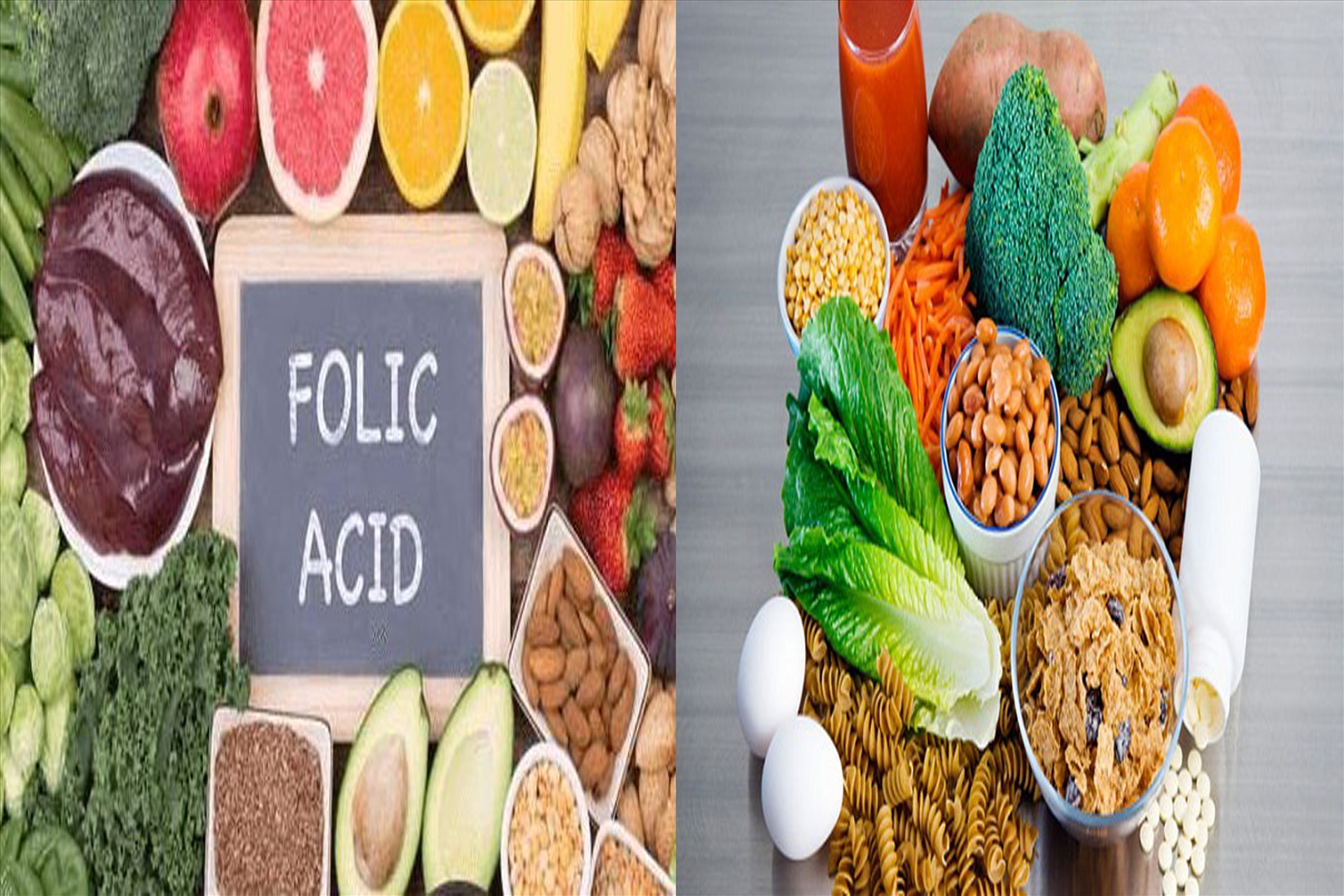 Sau 50 tuổi chúng ta cũng cần bổ sung thêm các thực phẩm chứa axit folic. Đồ hoạ: Hạ Mây