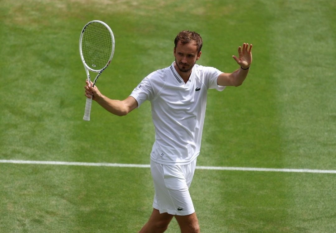 Daniil Medvedev có lần đầu tiên vượt qua vòng 4 giải Grand Slam tại London. Ảnh: Wimbledon