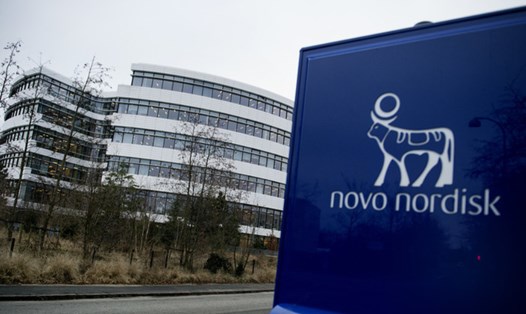 Logo công ty dược phẩm Đan Mạch Novo Nordisk. Ảnh: AFP