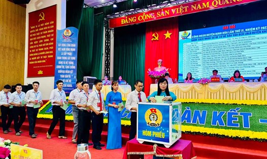 Đại hội Công đoàn huyện Định Hóa lần thứ IX (nhiệm kỳ 2023 – 2028). Ảnh: Minh Hạnh 
