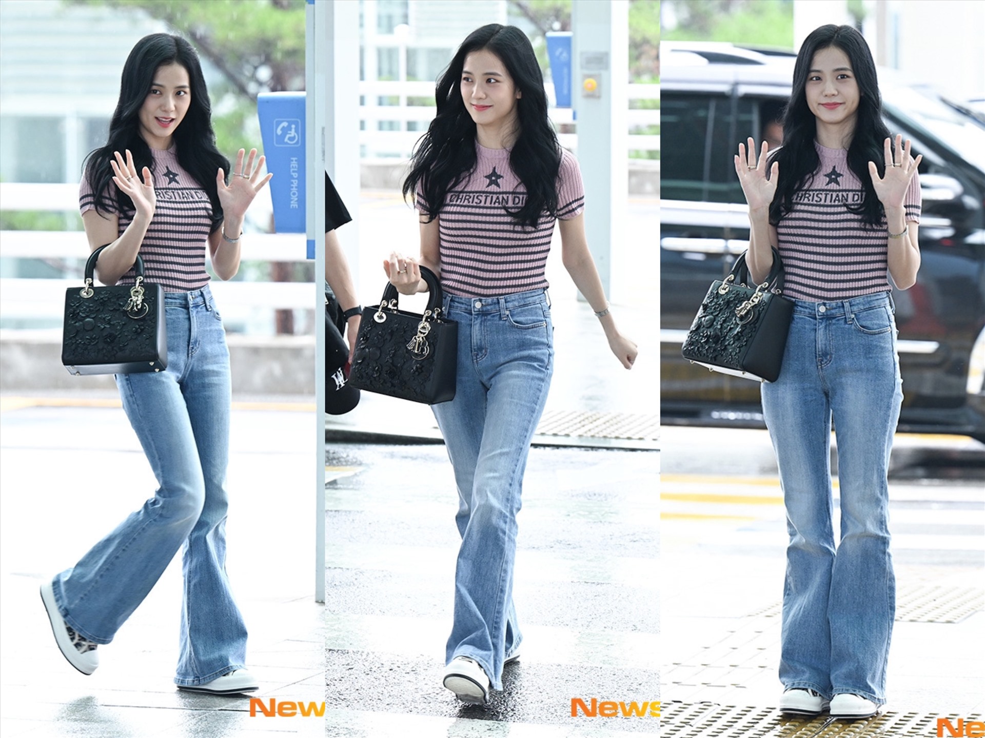 Phong cách dịu nàng, nữ tính của Jisoo ở sân bay. Ảnh: Newsen