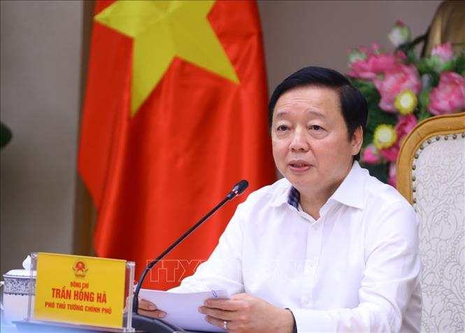 Phó Thủ tướng Trần Hồng Hà phát biểu tại cuộc họp. Ảnh: TTXVN 