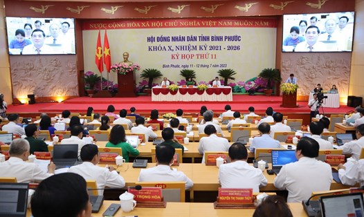 Kỳ họp HĐND tỉnh Bình Phước khóa X, nhiệm kỳ 2021 – 2026. Ảnh: Dương Bình