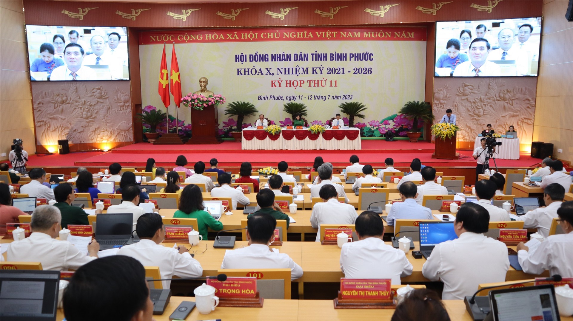 Kỳ họp HĐND tỉnh Bình Phước khóa X, nhiệm kỳ 2021 – 2026. Ảnh: Dương Bình