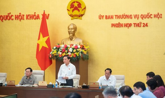 Phó Chủ tịch Quốc hội Nguyễn Khắc Định phát biểu tại phiên họp thứ 24. Ảnh: Phạm Thắng/QH