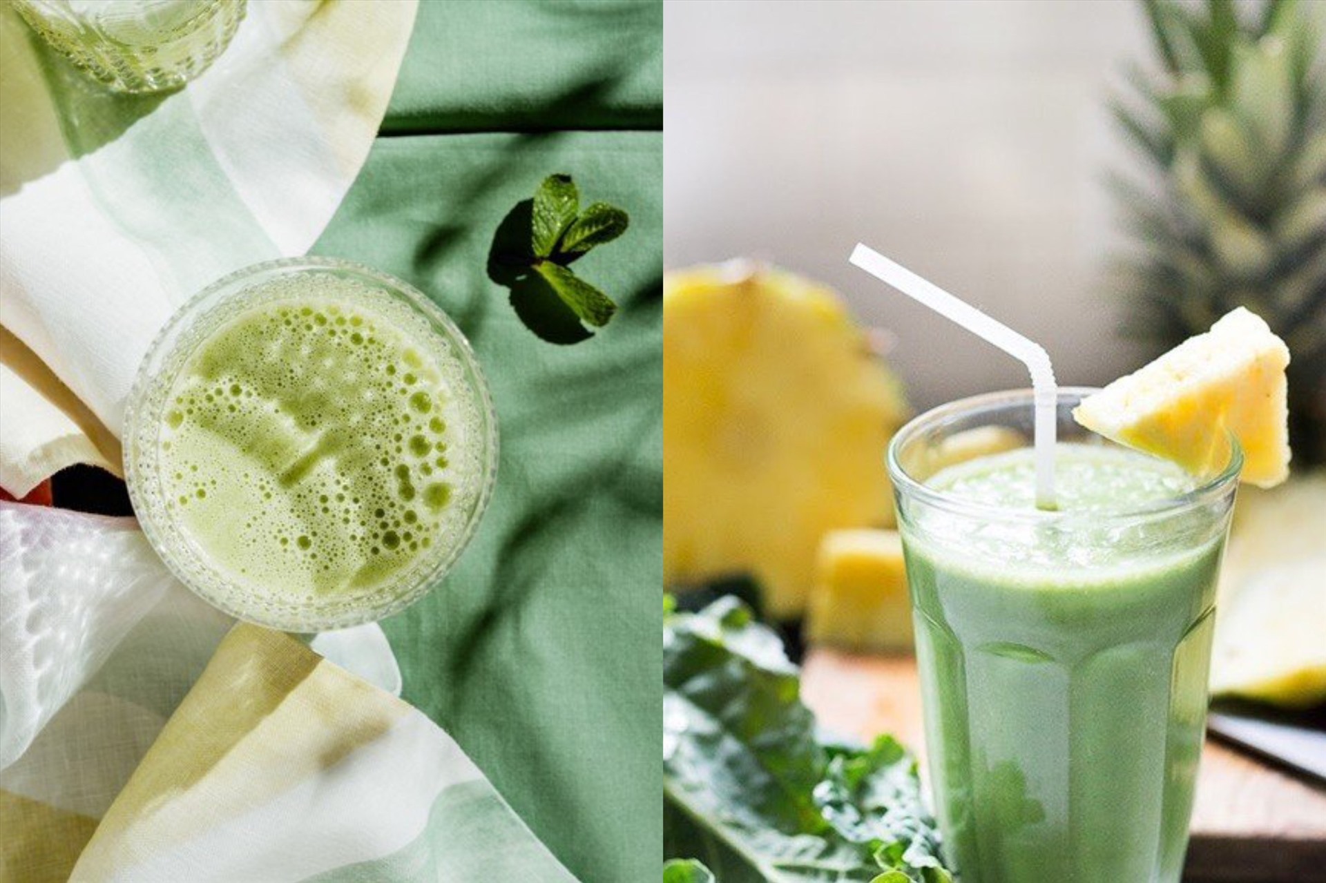 Sinh tố dứa trà xanh giúp kéo dài tuổi thọ. Đồ họa: Thanh Thanh 