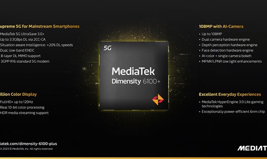Smartphone tầm trung sử dụng chipset Dimensity 6100+ của MediaTek sẽ ra mắt thị trường trong quí 3 năm nay. Ảnh: MediaTek