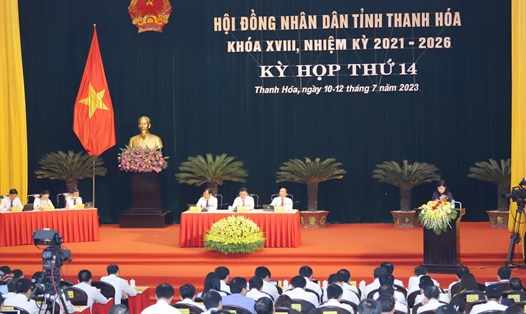 Kỳ họp thứ 14 HĐND tỉnh Thanh Hóa khóa XVIII (nhiệm kỳ 2021-2026). Ảnh: Minh Hoàng