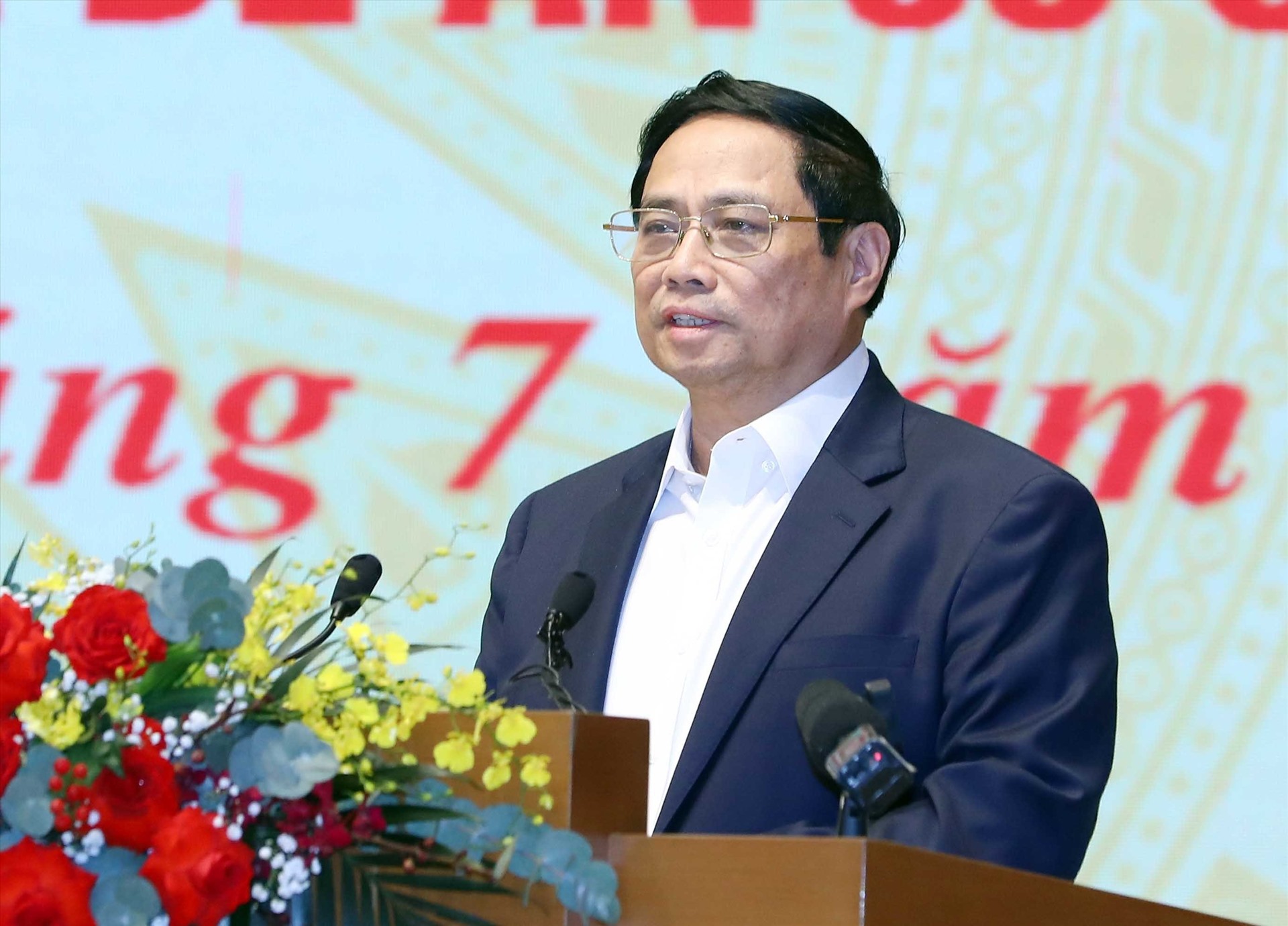  Thủ tướng Phạm Minh Chính phát biểu tại hội nghị. Ảnh: TTXVN