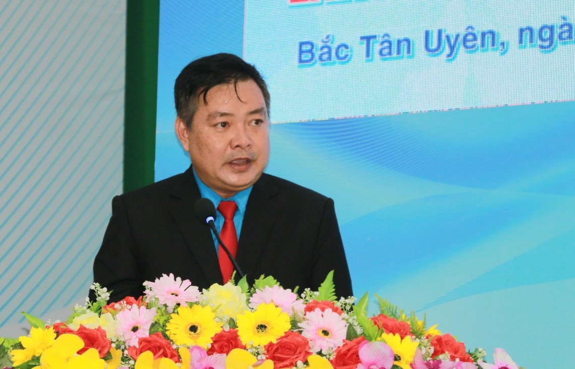 Ông Trần Hữu Phúc tiếp tục được bầu làm  Chủ tịch LĐLĐ huyện Bắc Tân Uyên. Ảnh: Hoàng Trung