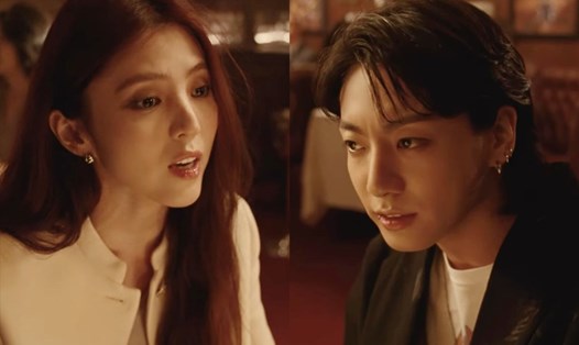 Han So Hee và Jungkook trong teaser MV "Seven". Ảnh: BigHit Music