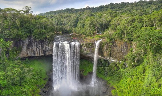 Thác K50 thu hút khách du lịch đến Kbang. Ảnh: Thanh Tuấn