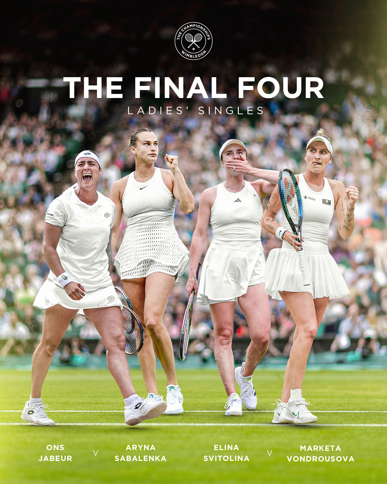 4 tay vợt mạnh nhất tại Wimbledon 2023. Ảnh: Wimbledon