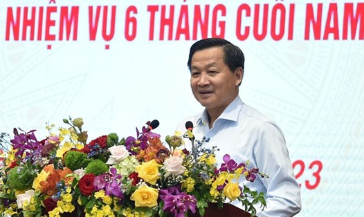 Phó Thủ tướng Lê Minh Khái phát biểu chỉ đạo tại hội nghị. Ảnh: VGP