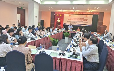 Quang cảnh hội thảo lấy ý kiến Dự án Luật Bảo hiểm xã hội (sửa đổi) và những vấn đề lớn về dân số cần quan tâm. Ảnh: Nam Dương