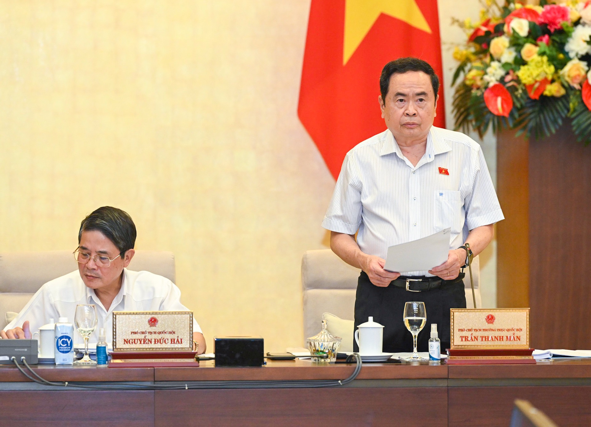 Phó Chủ tịch Thường trực Quốc hội Trần Thanh Mẫn điều hành phiên họp. Ảnh: Phạm Đông  